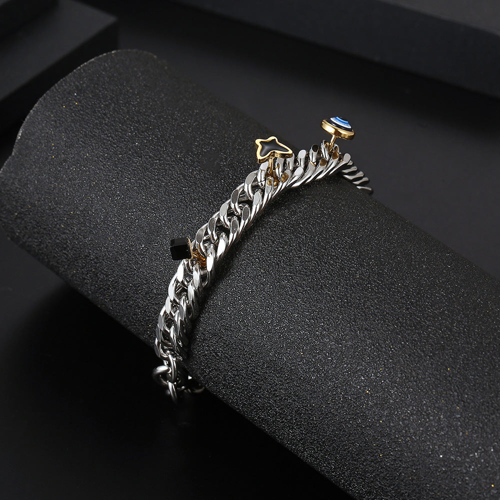 Dekoriertes Titanstahl Armband