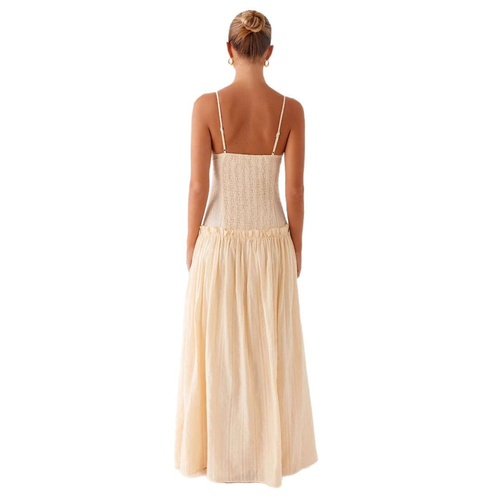 Langes Rüschenmuster Sommer Kleid