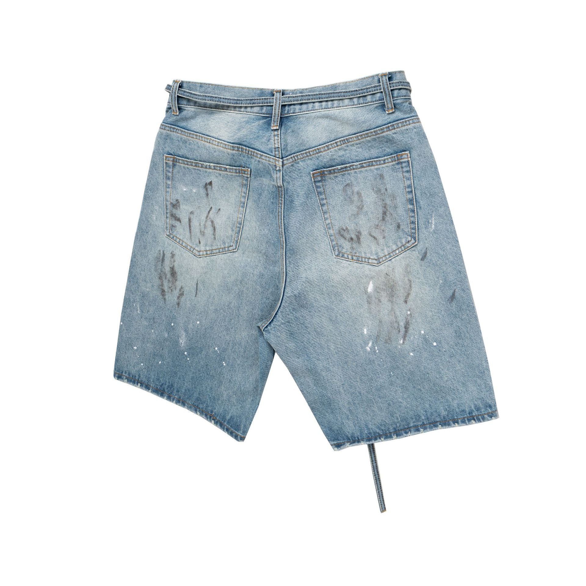 Befleckte Denim kurze Hose