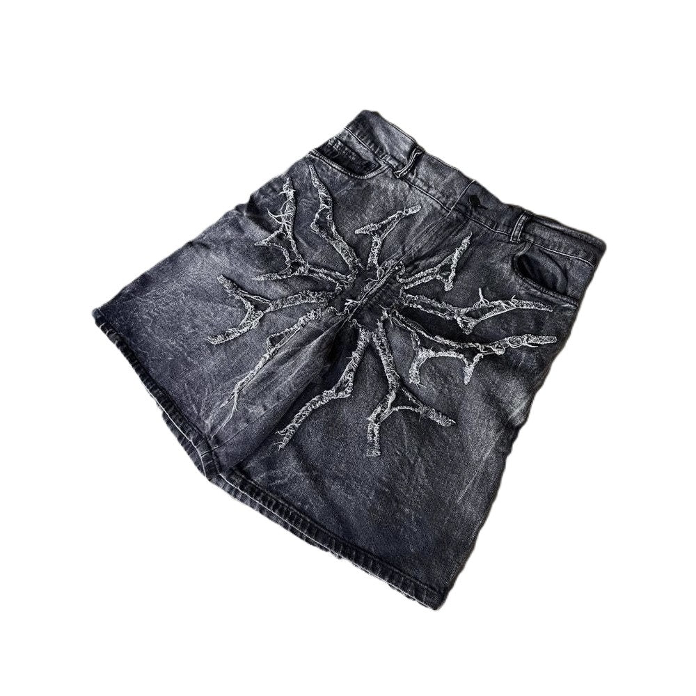 Spider design kurze Hose