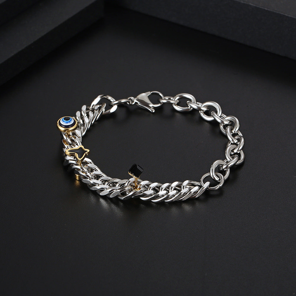 Dekoriertes Titanstahl Armband
