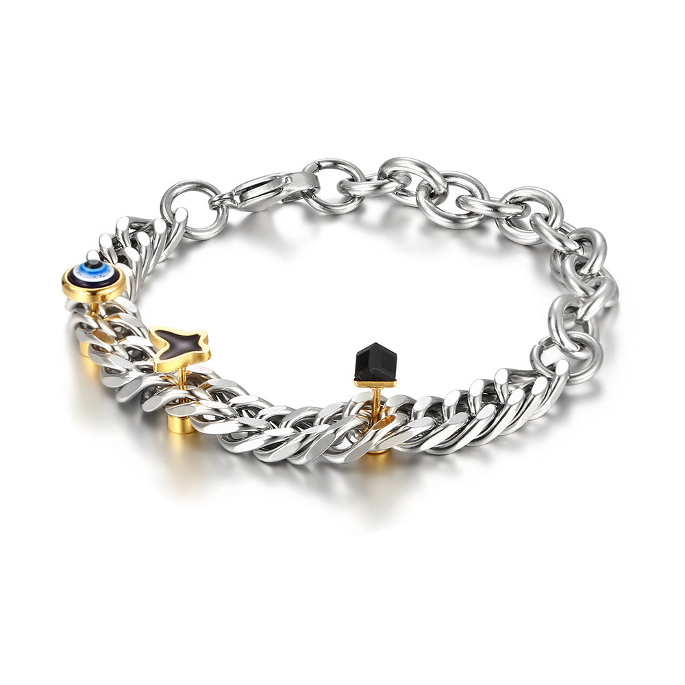 Dekoriertes Titanstahl Armband