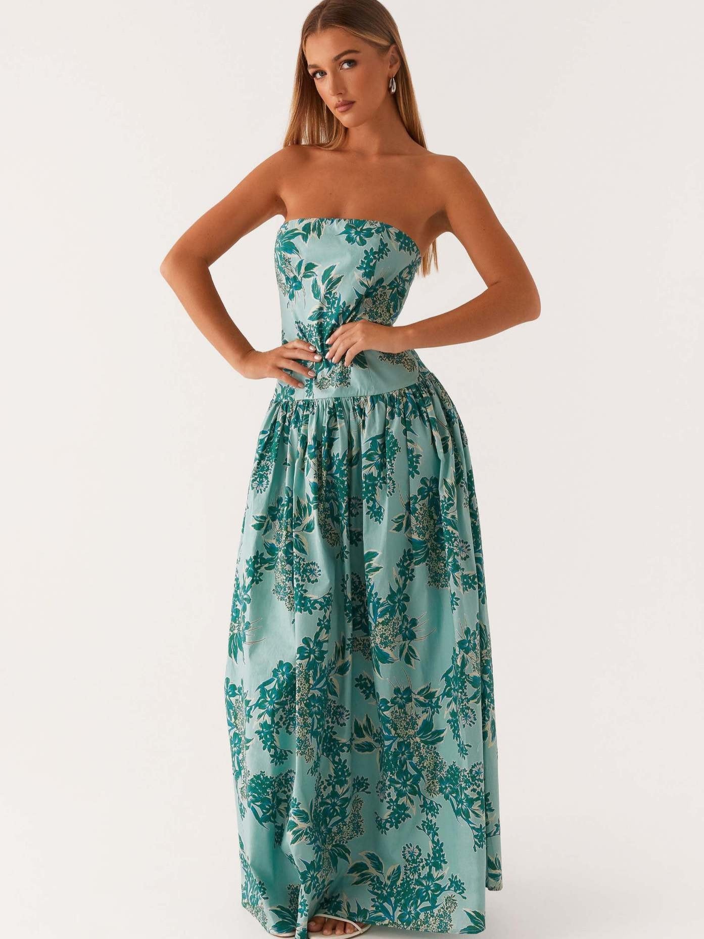 langes Blumen Kleid
